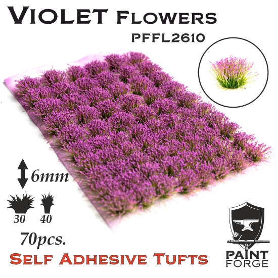 Paint Forge kępki kwiatków Violet Flowers - 50sztuk / 6mm